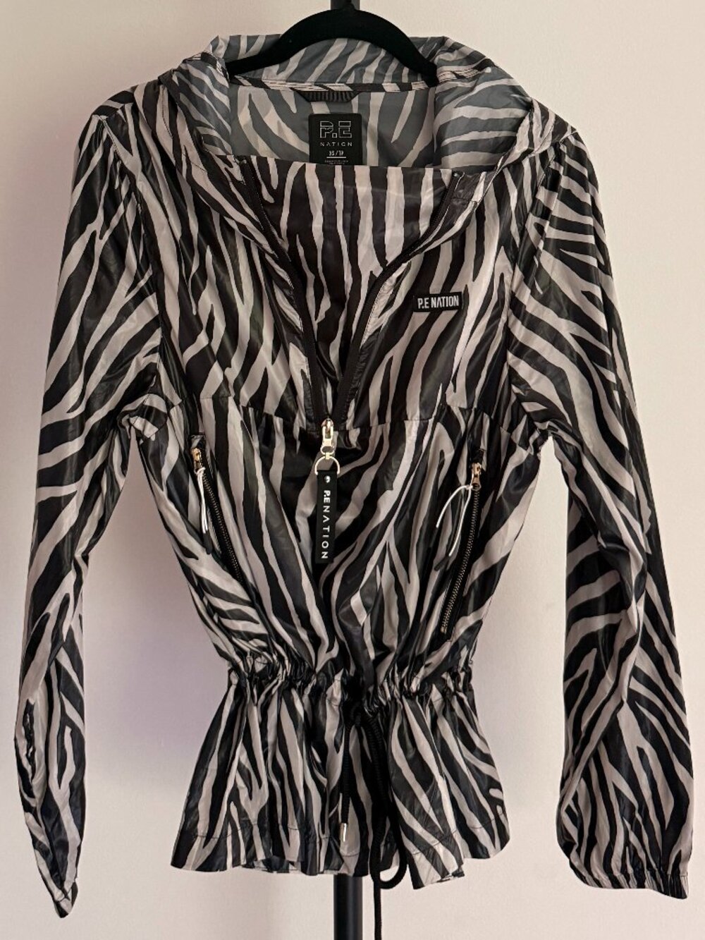 P.E Nation Zebra Print Windbreaker S